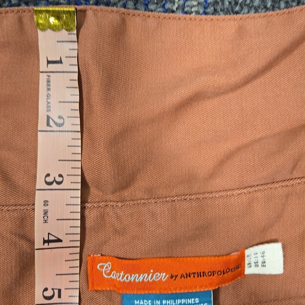 Anthropologie-Cartonniere NWT Belt Front Pants Rose 100% Lyocell-Size 14 - Picture 11 of 16